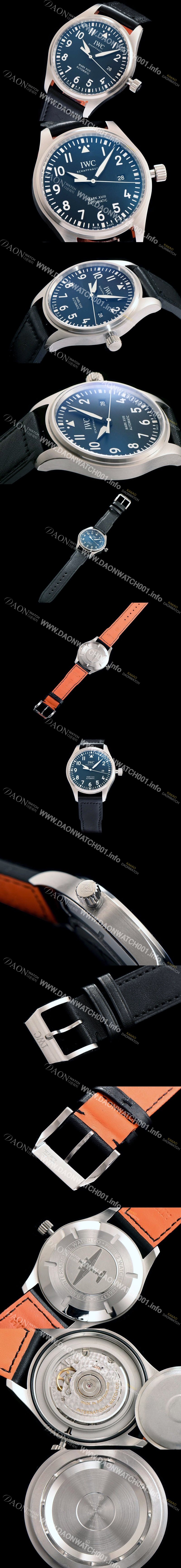 홍콩명품 [아이더블유씨] 남성용 파일럿 마크 18 블랙 다이얼 오토매틱 무브먼트 IWC0253