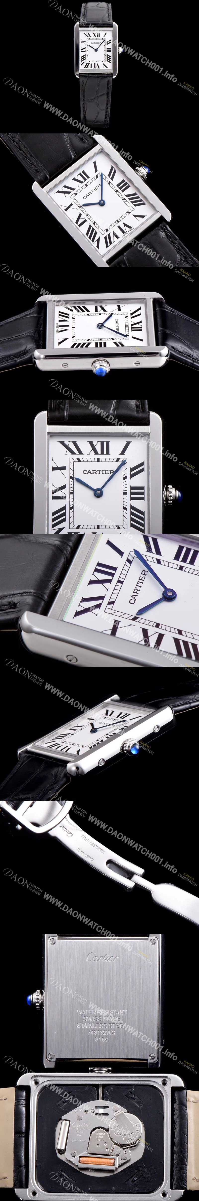 홍콩명품 [까르띠에] 남성용 탱크 로마 인덱스 화이트 다이얼 커플용 쿼츠 무브먼트 CAR0504