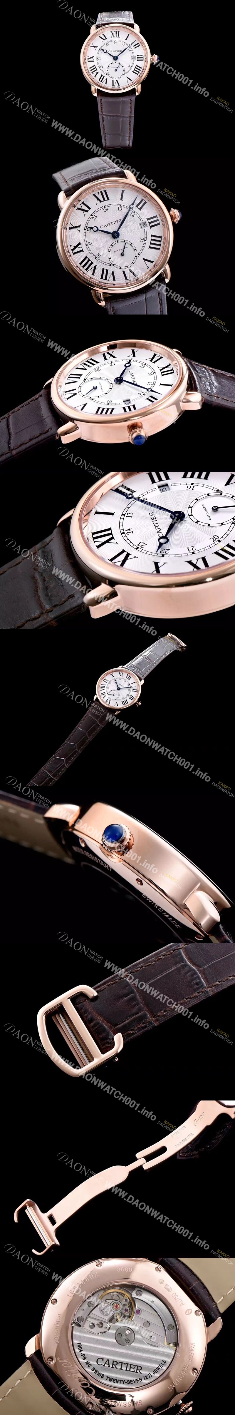 홍콩명품 [까르띠에] 남성용 롱드 솔로 드 까르띠에 W6801005로즈골드 화이트 다이얼 오토매틱 무브먼트 CAR0533
