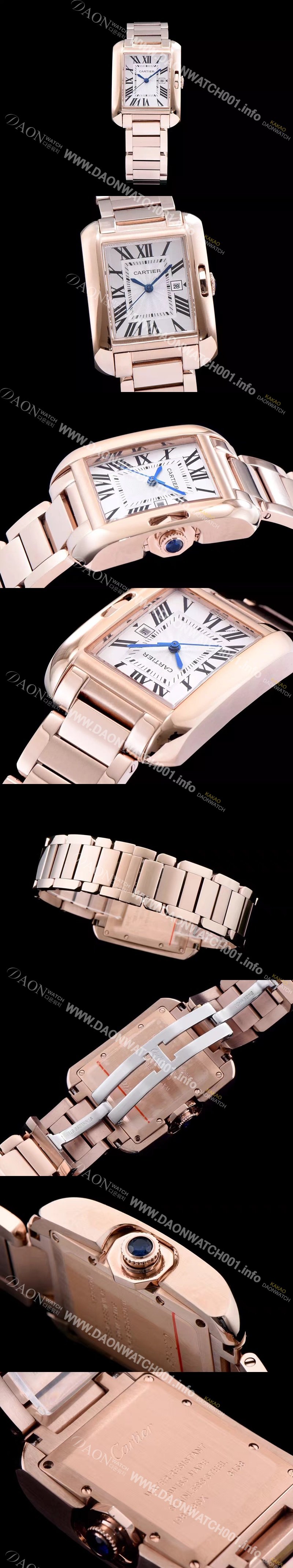 홍콩명품 [까르띠에] 남성용 탱크 화이트 다이얼 쿼츠 무브먼트 CAR0050