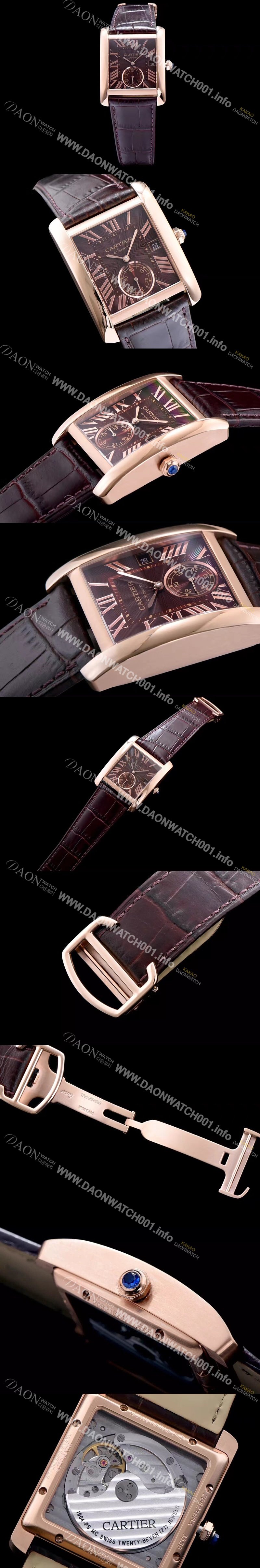 홍콩명품 [까르띠에] 남성용 탱크 브라운 다이얼 오토매틱 무브먼트 CAR0012