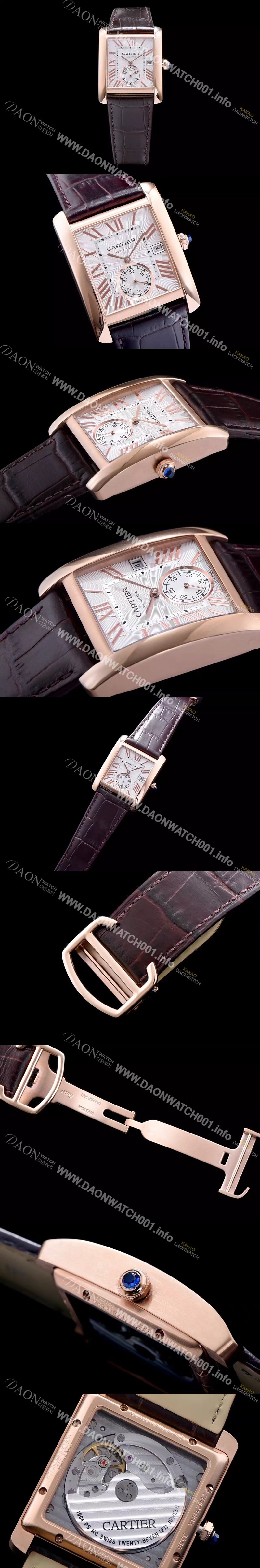 홍콩명품 [까르띠에] 남성용 탱크 화이트 다이얼 오토매틱 무브먼트 CAR0011