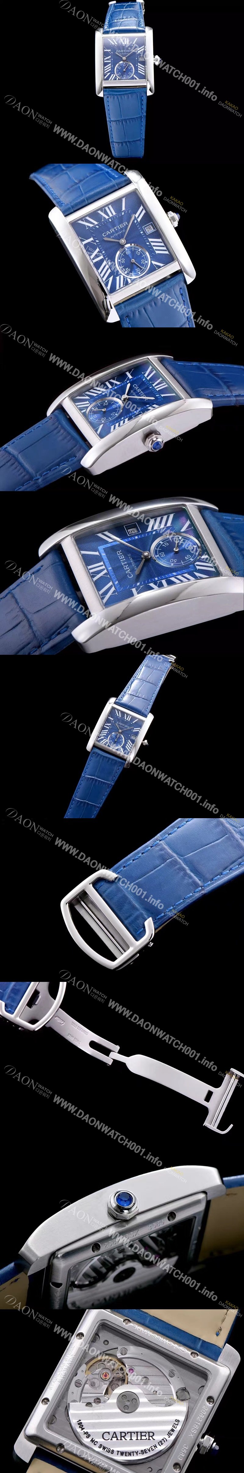 홍콩명품 [까르띠에] 남성용 탱크 블루 다이얼 오토매틱 무브먼트 CAR0010