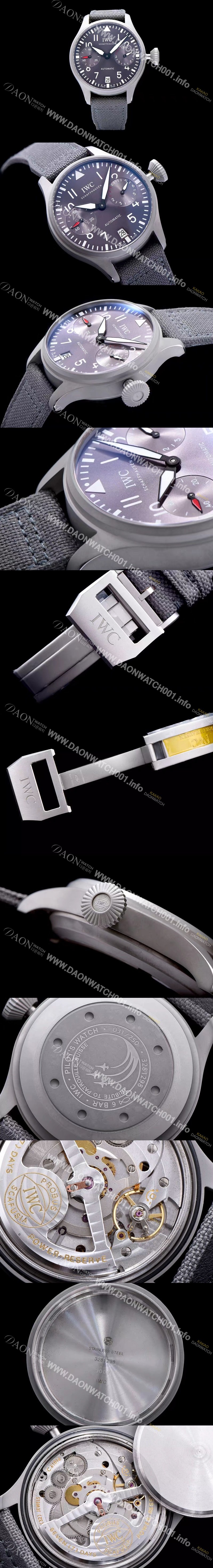 홍콩명품 [아이더블유씨] 남성용 파일럿 그레이 다이얼 오토매틱 무브먼트 IWC0202