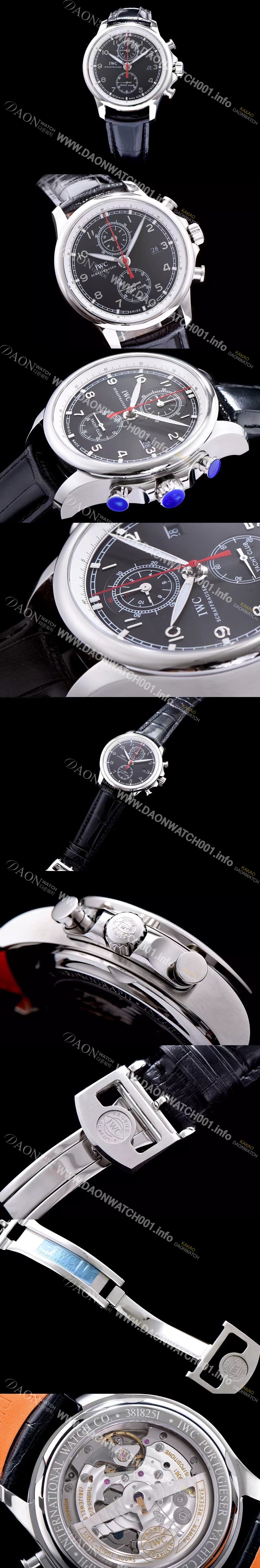 홍콩명품 [아이더블유씨] 남성용 요트클럽 블랙 다이얼 오토매틱 무브먼트 IWC0201