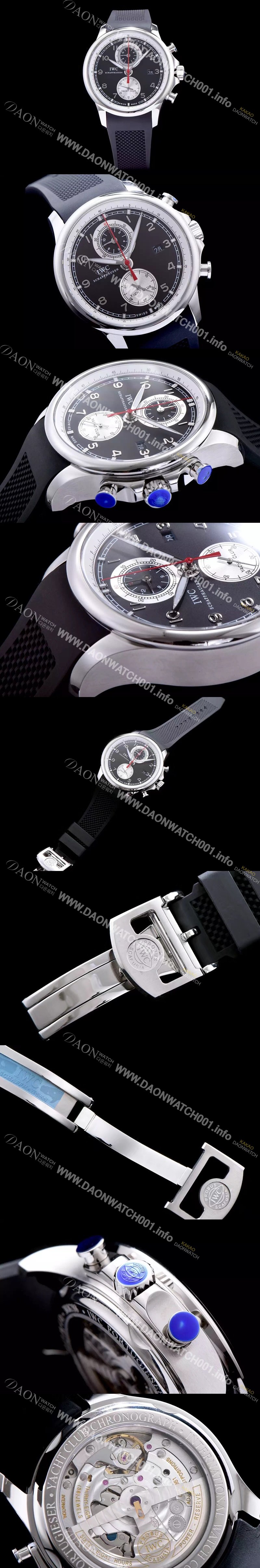 홍콩명품 [아이더블유씨] 남성용 요트클럽 블랙 다이얼 오토매틱 무브먼트 IWC0200