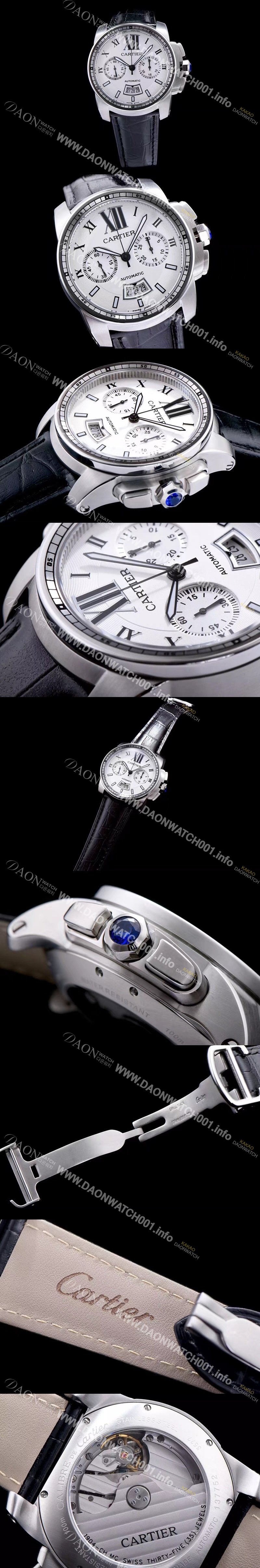 홍콩명품 [까르띠에] 남성용 칼리브더 까르띠에 화이트 다이얼 오토매틱 무브먼트 CAR0017