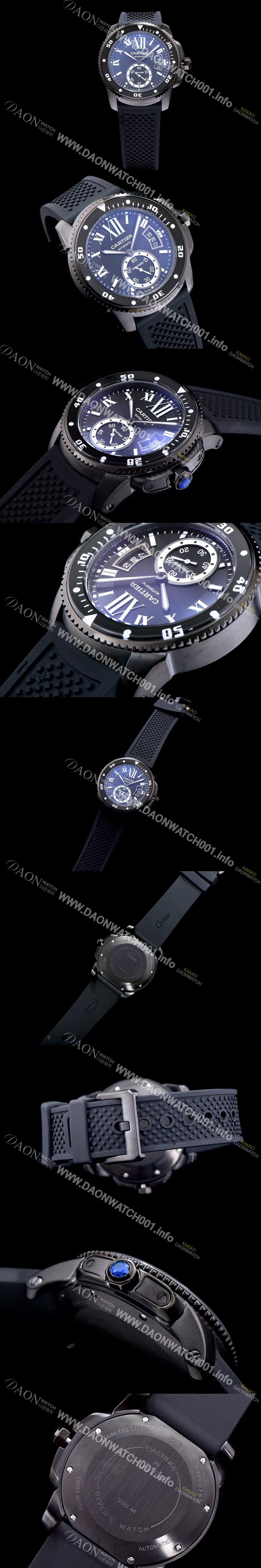 홍콩명품 [까르띠에] 남성용 칼리브 드 까르띠에 블랙 다이얼 오토매틱 무브먼트 CAR0500