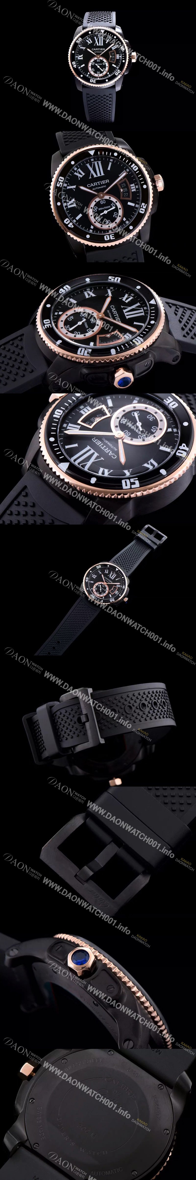 홍콩명품 [까르띠에] 남성용 칼리브 드 까르띠에 블랙 다이얼 오토매틱 무브먼트 CAR0540