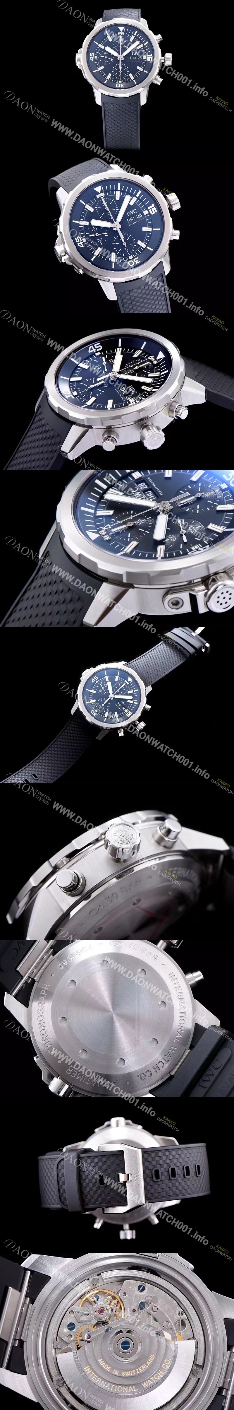 홍콩명품 [아이더블유씨] 남성용 아쿠아타이머 크로노그래프 V6F 1:1 베스트 에디션 블랙 다이얼 IWC0200