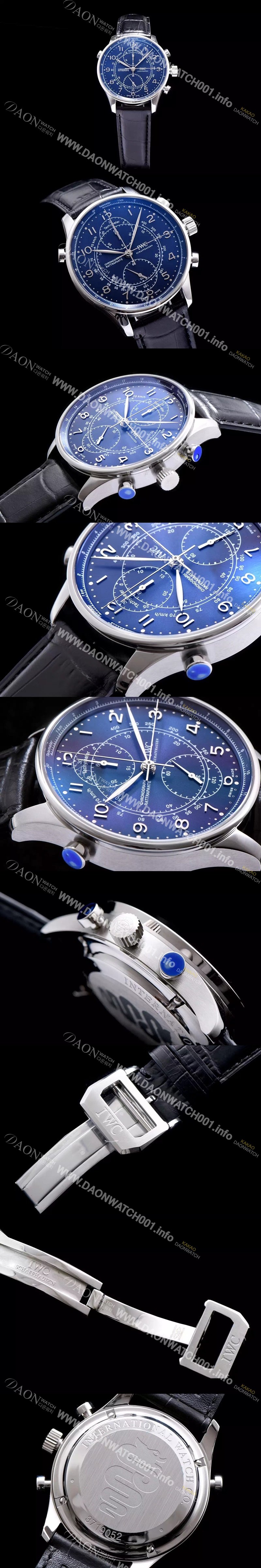 홍콩명품 [아이더블유씨] 남성용 포루투기즈 크로노그래프 블루 다이얼 오토매틱 무브먼트 IWC0205