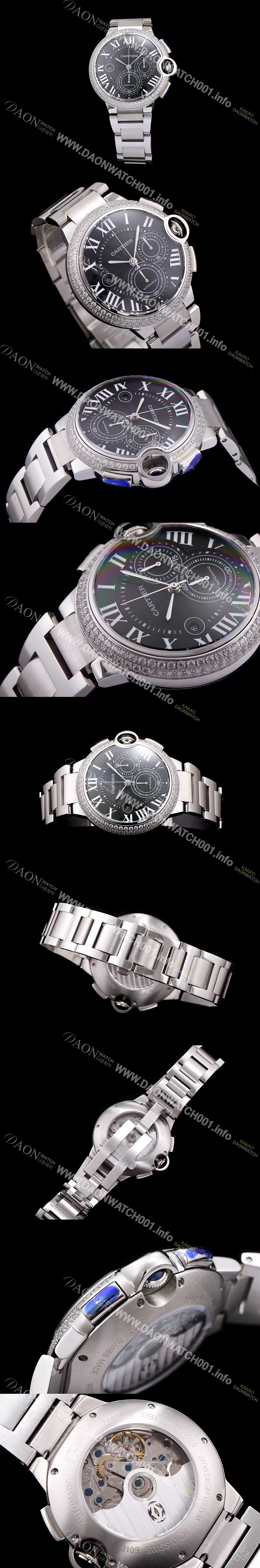 홍콩명품 [까르띠에] 남성용 발롱블루 드 까르띠에 WE902001블랙 다이얼 크로노그래프 7750-2 오토매틱 무브먼트 CAR0113