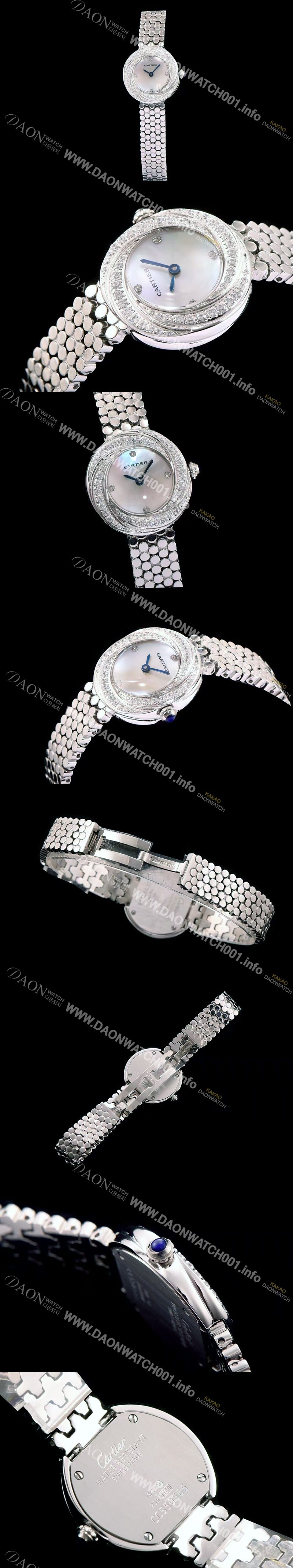 홍콩명품 [까르띠에] 여성용 하이 주얼리 워치 쉘 다이얼 다이아몬드 주얼리 세팅 쿼츠 무브먼트 CAR0104
