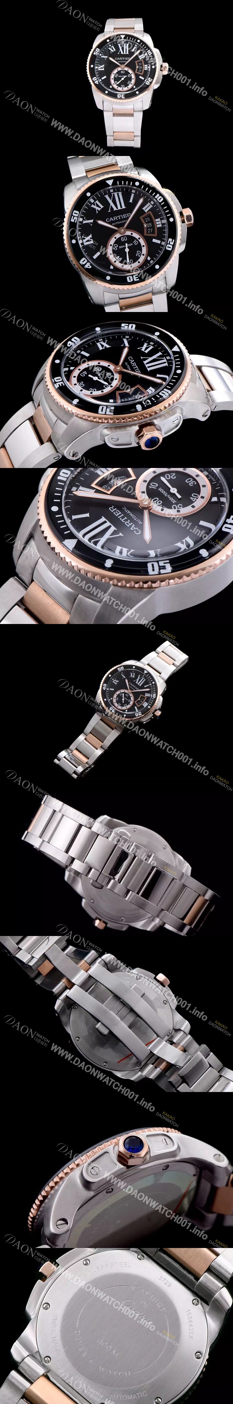 홍콩명품 [까르띠에] 남성용 칼리브 드 까르띠에 다이버 블랙 다이얼 오토매틱 무브먼트 CAR0103