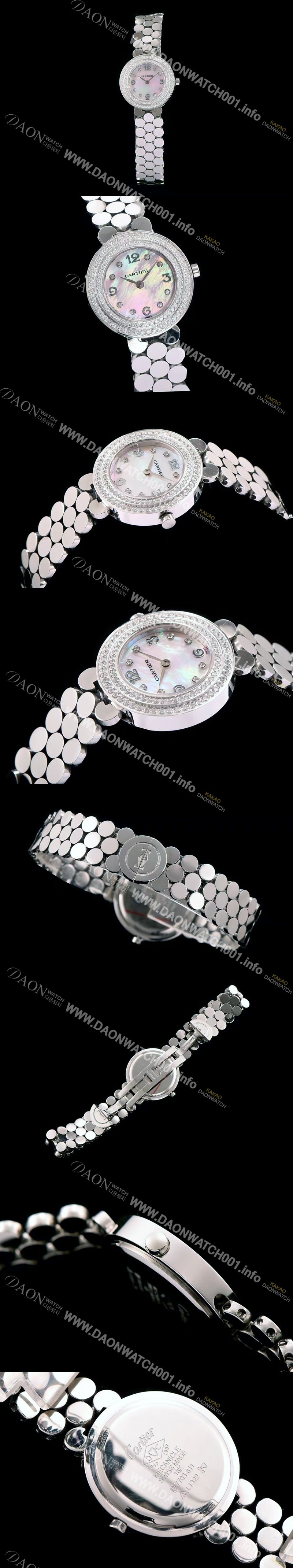 홍콩명품 [까르띠에] 여성용 하이 주얼리 워치 쉘 다이얼 다이아몬드 주얼리 세팅 쿼츠 무브먼트 CAR0100