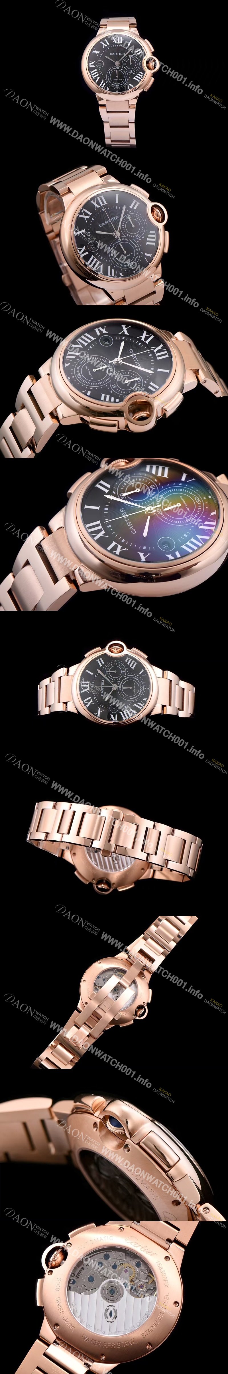 홍콩명품 [까르띠에] 남성용 발롱블루 드 까르띠에 W6920010블랙 다이얼 크로노그래프 업버전 7750-2 오토매틱 무브먼트 CAR0105