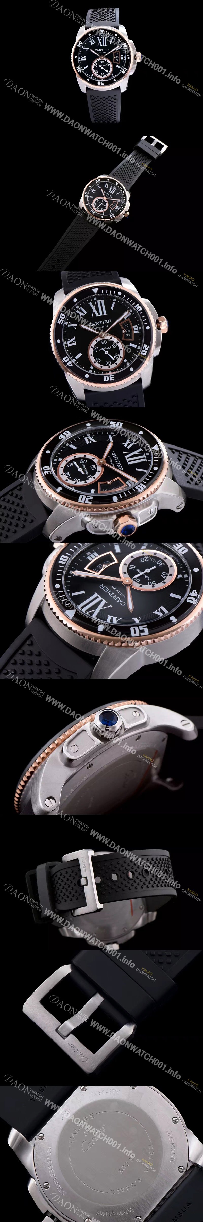 홍콩명품 [까르띠에] 남성용 칼리브 드 까르띠에 블랙 다이얼 오토매틱 무브먼트 CAR0502