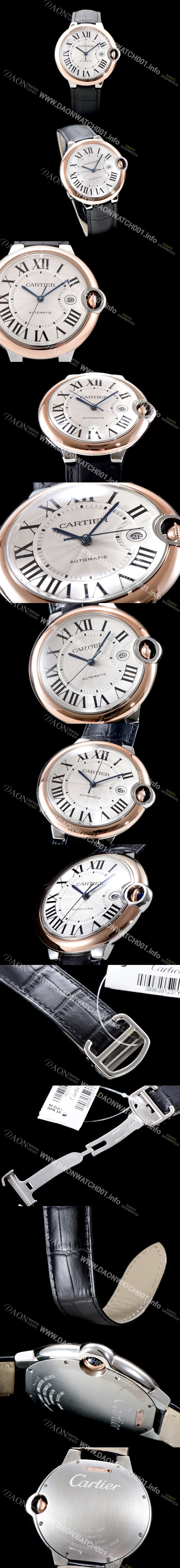홍콩명품 [까르띠에] 남성용 2019신상 발롱블루 W2BB0004 18K 로즈골드 42mm 화이트 다이얼 ETA2824-2 오토매틱 무브먼트 CAR0502