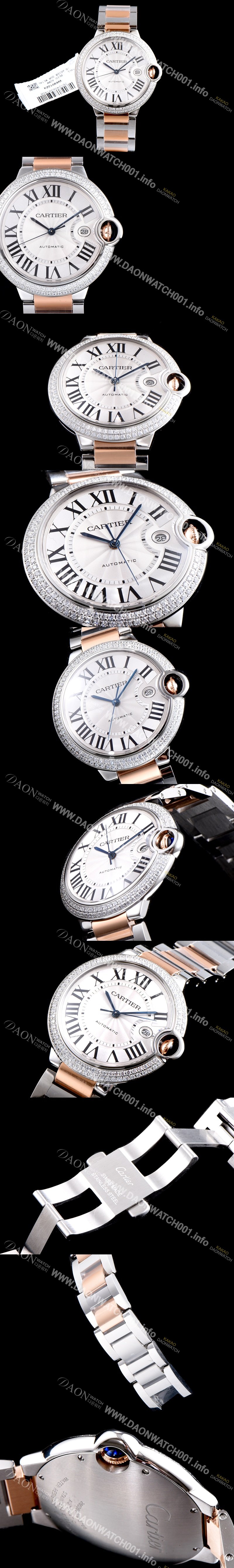 홍콩명품 [까르띠에] 남성용 2019신상 발롱블루 42mm 다이아몬드 베젤 ETA2824-2 오토매틱 무브먼트 CAR0142