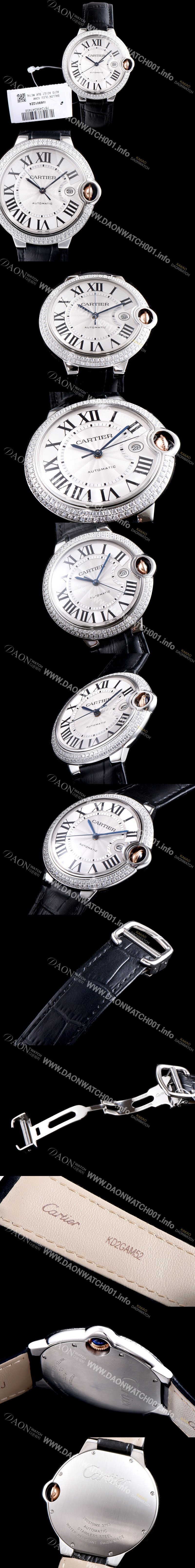 홍콩명품 [까르띠에] 남성용 2019신상 발롱블루 42mm 다이아몬드 베젤 ETA2824-2 오토매틱 무브먼트 CAR0102