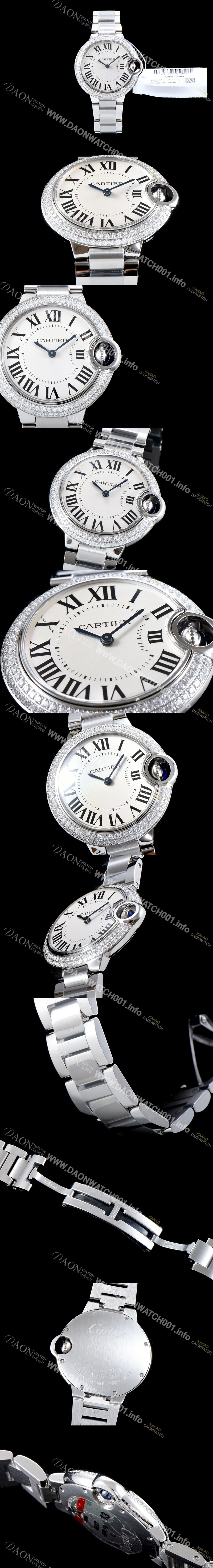 홍콩명품 [까르띠에] 여성용 2019신상 발롱블루 W4BB0015 33mm 다이아몬드 베젤 쿼츠 무브먼트 CAR0140