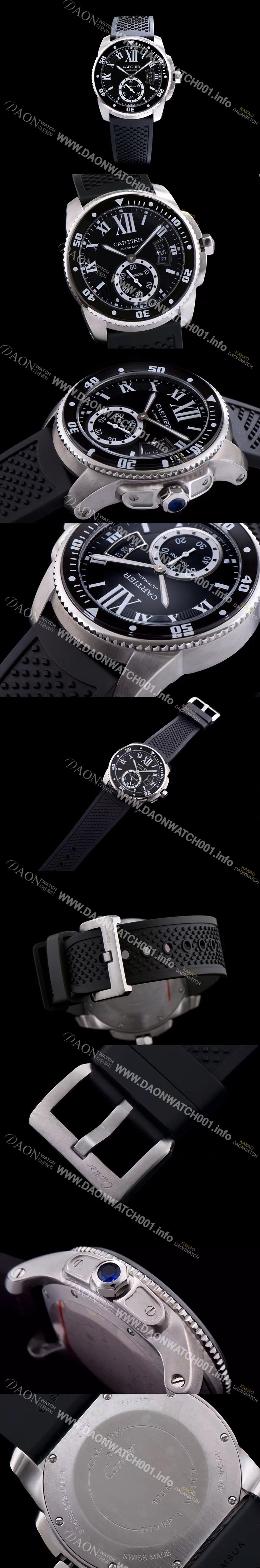 홍콩명품 [까르띠에] 남성용 칼리브 드 까르띠에 다이버 블랙 다이얼 오토매틱 무브먼트 CAR0121