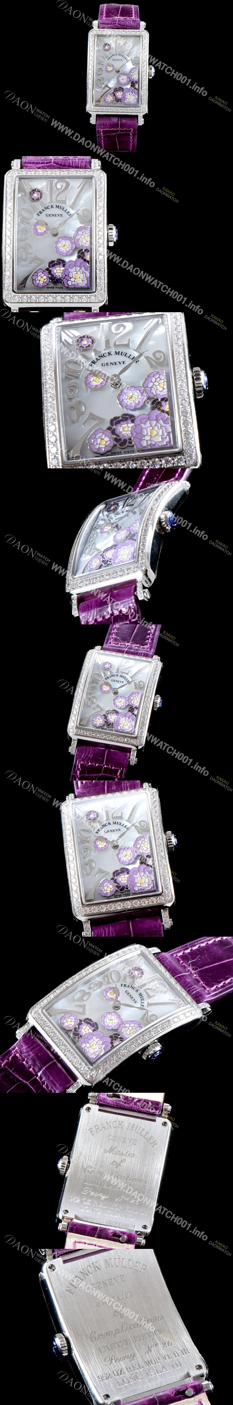 홍콩명품 [프랭크뮬러] 여성용 롱아일렌드 952 QZ ORC D 1R 컬력션 최상급 퀄리티의 쥬얼셋팅 케이스 마더 오브 펄 다이얼 스위스 쿼츠 무브먼트 FRA0410