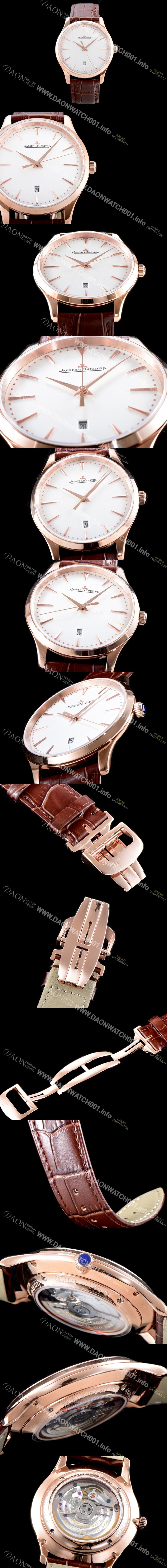 홍콩명품 [예거르꿀뜨르] 남성용 마스터 울트라 씬 데이트 1282510 18k 로즈골드 에그쉘 베이지 다이얼 오토매틱 무브먼트 JAG0401