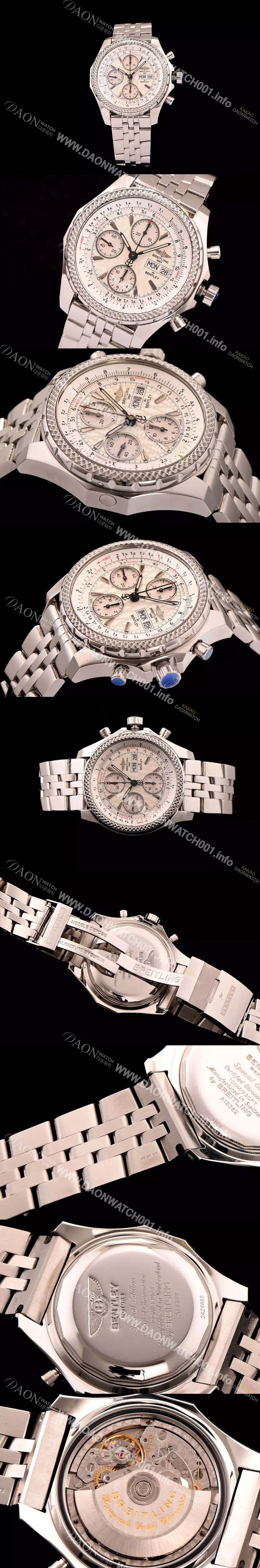 홍콩명품 [브라이틀링] 남성용 벤틀리 지티2 크로노 그래프 화이트 다이얼 BRE0411