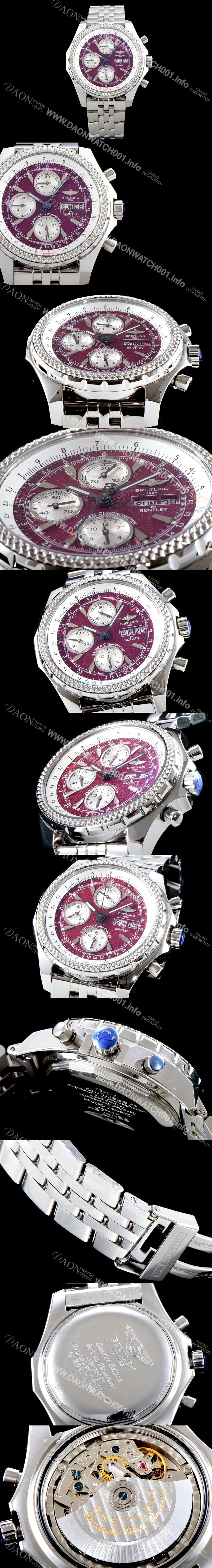 홍콩명품 [브라이틀링] 남성용 벤틀리 지티2 크로노 그래프 레드퍼플 다이얼 BRE0415