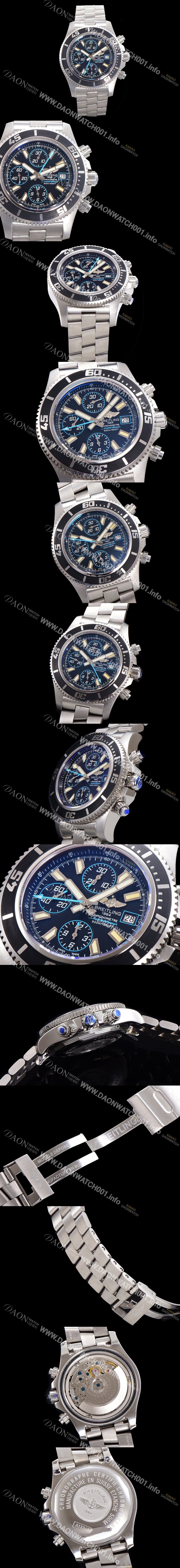 홍콩명품 [브라이틀링] 남성용 에어로마린 슈퍼오션 어비스 크로노그래프 오토매틱 Eta7750-2 타입 44mm 메탈시계 블랙다이얼 bre4983