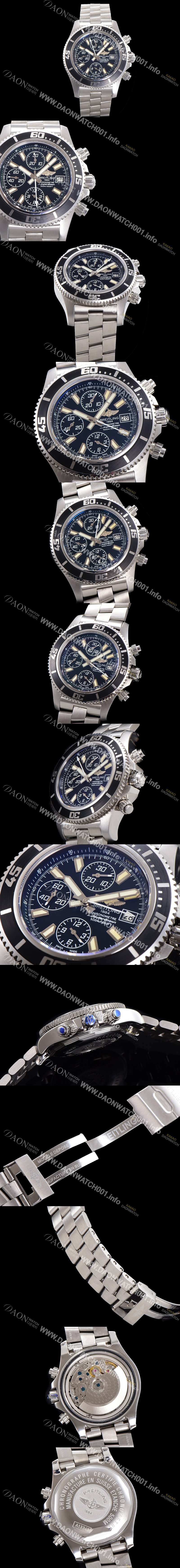 홍콩명품 [브라이틀링] 남성용 에어로마린 슈퍼오션 어비스 크로노그래프 오토매틱 Eta7750-2 타입 44mm 메탈시계 블랙다이얼 bre4984