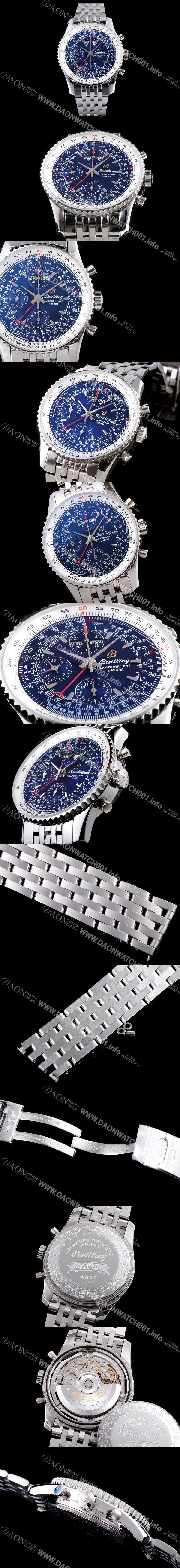 홍콩명품 [브라이틀링] 남성용 네비타이머 몽블리앙 다토라 46mm 크로노그래프 네이비 다이얼 오토매틱 무브먼트 BRE40213