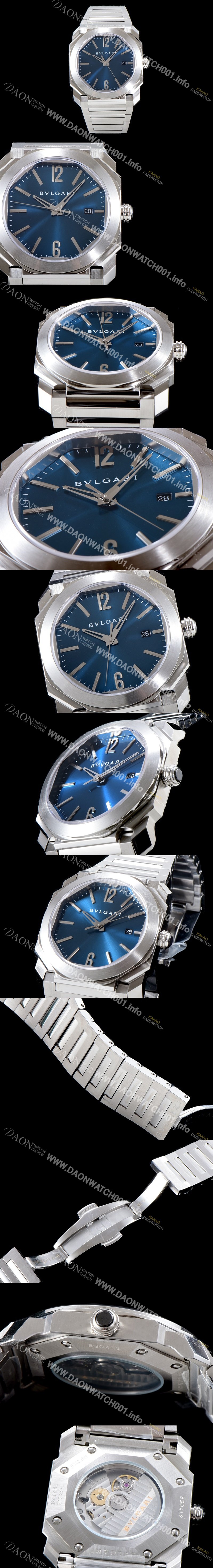 홍콩명품 [불가리] 남성용 옥토102105 BGO38C3SSD 블루 다이얼 브레이슬릿 오토매틱 무브먼트 BVL4307