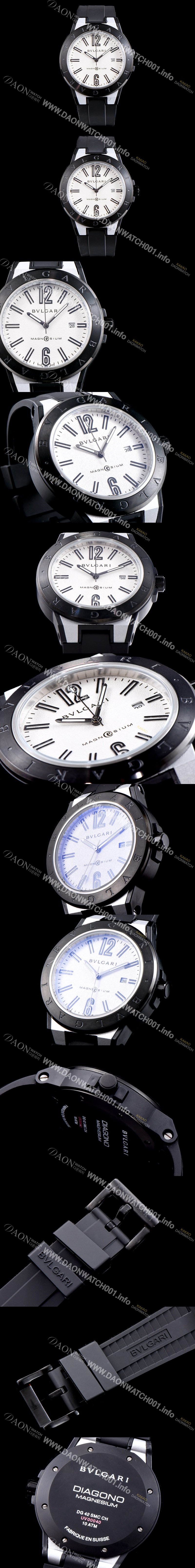 홍콩명품 [불가리] 남성용 신상품 업데이트!! 디아고노 102427 DG41C6SMCVD 마그네슘 PVD 화이트 다이얼 쿼츠 무브먼트 BVL4254