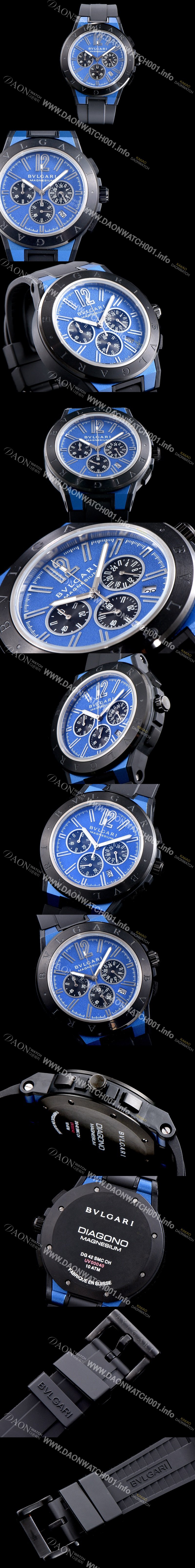 홍콩명품 [불가리] 남성용 신상품 업데이트!! 디아고노 102304 DG42C3SMCVDCH 크로노그래프 마그네슘 PVD 블루 다이얼 쿼츠 무브먼트 BVL4253