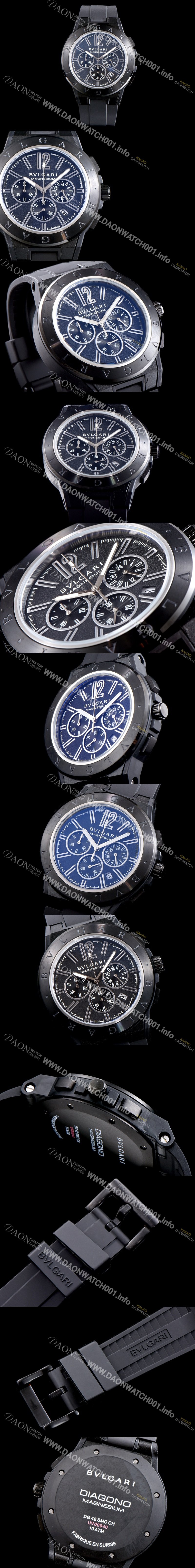 홍콩명품 [불가리] 남성용 신상품 업데이트!! 디아고노 102428 DG42BSMCVDCH 크로노그래프 마그네슘 PVD 블랙 다이얼 쿼츠 무브먼트 BVL4250