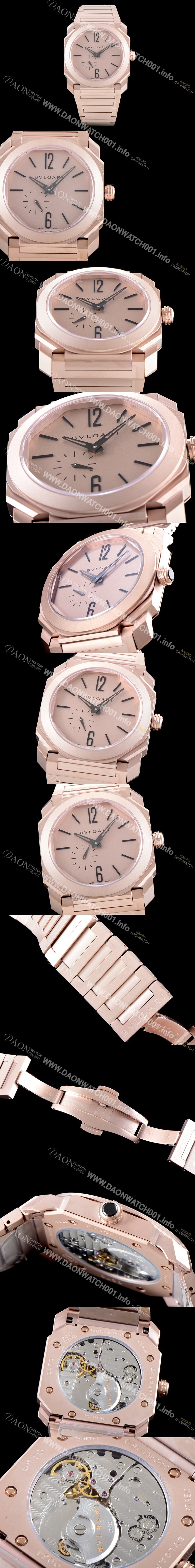 홍콩명품 [불가리] 남성용 옥토 피니씨모 102912 18K 로즈골드 티타늄 샌드 블래스팅 골드 다이얼 스몰 세컨즈 오토매틱 무브먼트 BVL4308