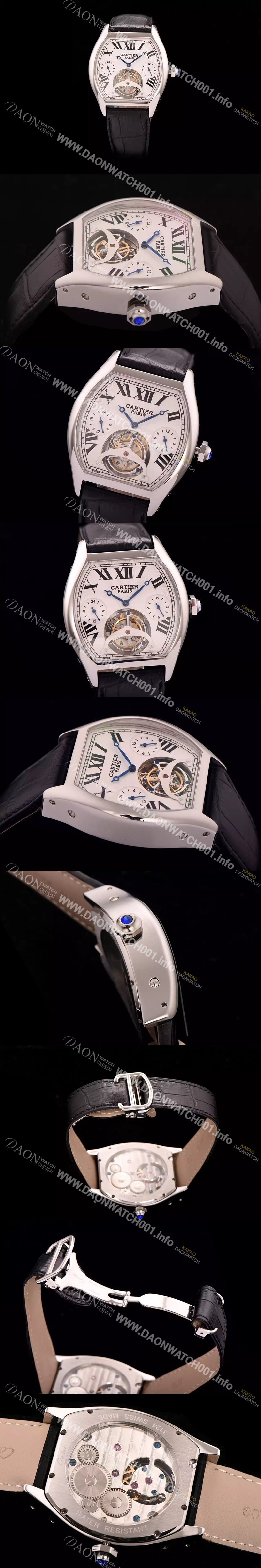 홍콩명품 [까르띠에] 남성용 로통 드 까르띠에 투어빌론 시리즈 화이트다이얼 CAR0303