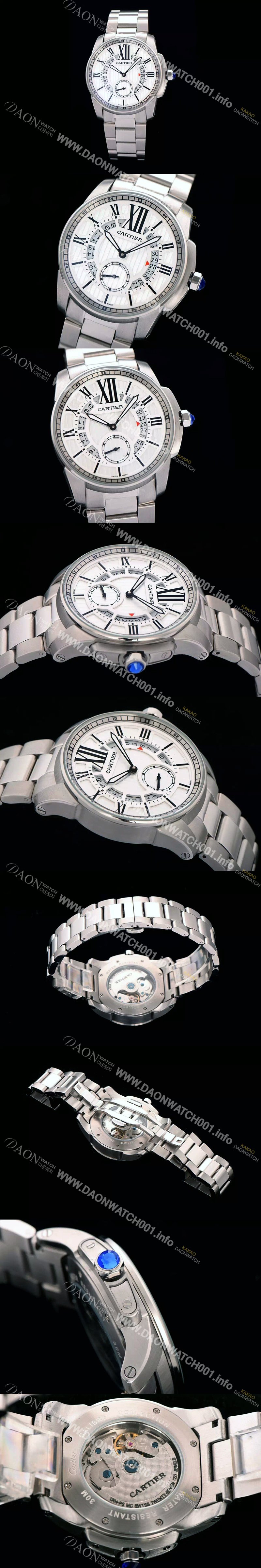 홍콩명품 [까르띠에] 남성용 칼리브 드 까르띠에 스위스 2824 오토매틱 무브먼트 화이트다이얼 CAR0350