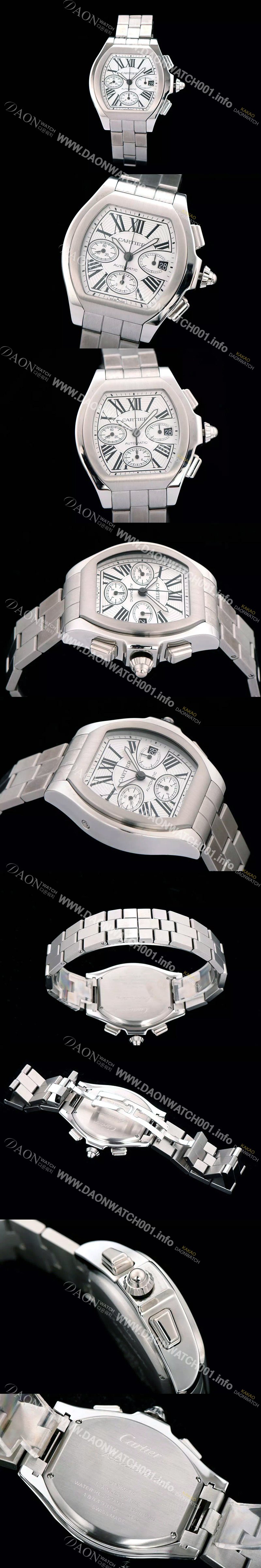 홍콩명품 [까르띠에] 남성용 로드스터 크로노그래프 화이트다이얼 CAR0301