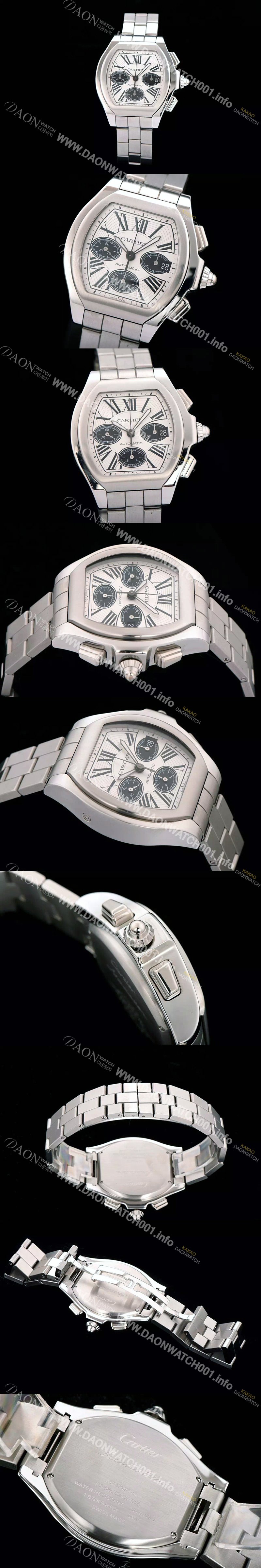 홍콩명품 [까르띠에] 남성용 로드스터 크로노그래프 다이얼 화이트다이얼 CAR0303