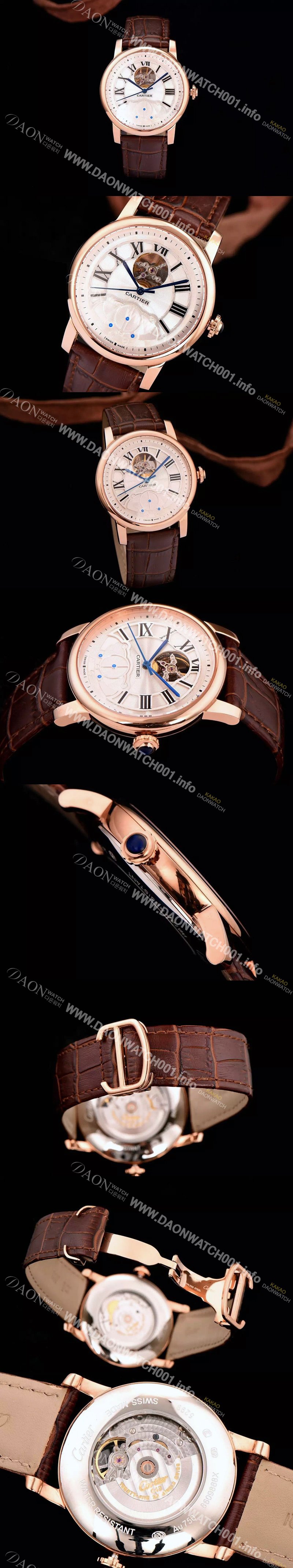 홍콩명품 [까르띠에] 남성용 로통드 드 까르띠에 오토매틱 시리즈 화이트다이얼 CAR0026