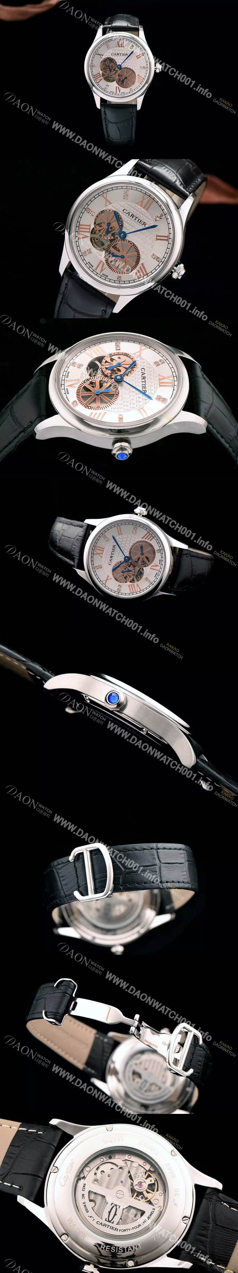 홍콩명품 [까르띠에] 남성용 로통드 드 까르띠에 오토매틱 42mm 화이트다이얼 CAR0040