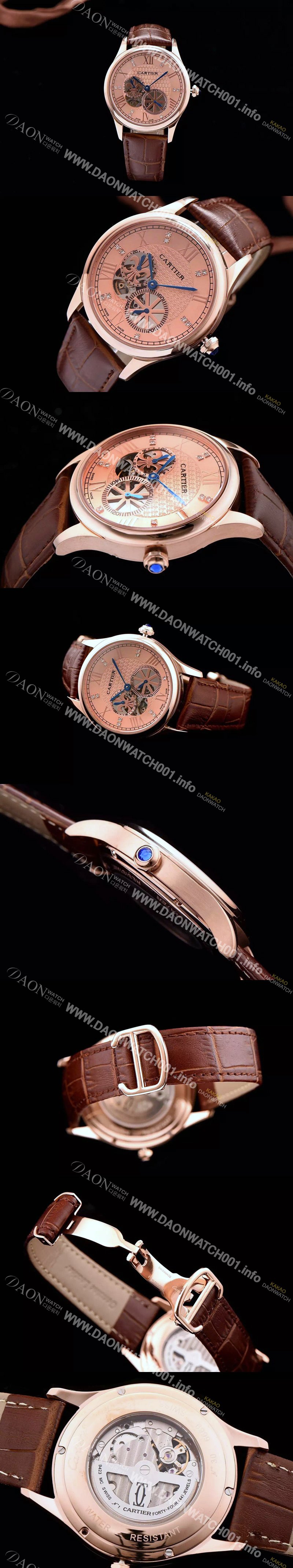 홍콩명품 [까르띠에] 남성용 로통드 드 까르띠에 오토매틱 42mm 골드다이얼 CAR0041