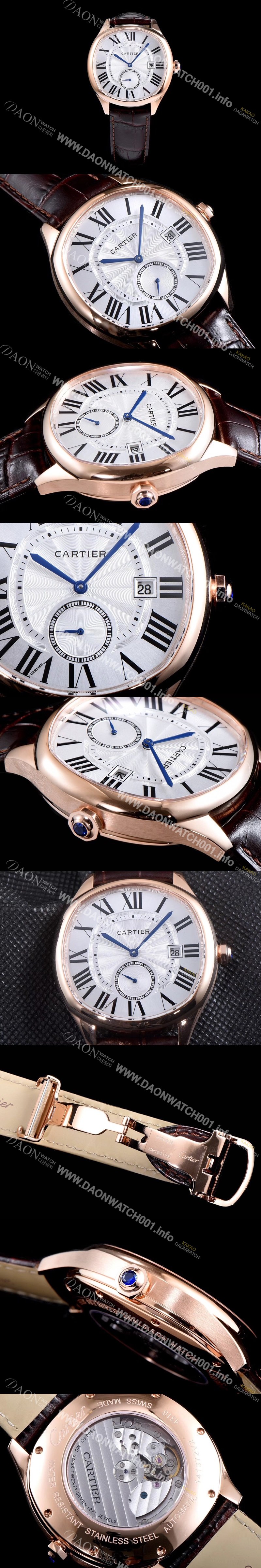 홍콩명품 [까르띠에] 남성용 토르튜 화이트 다이얼 오토매틱 무브먼트 CAR0028