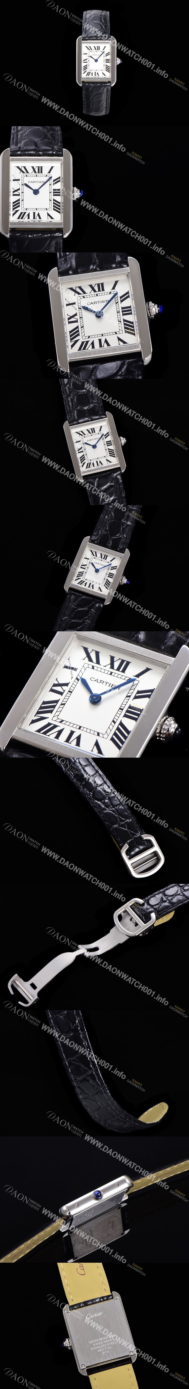 홍콩명품 [까르띠에] 여성용 신상 탱크 W5200005 악어가죽  31mm 화이트 다이얼 쿼츠므브먼트 CAR0133