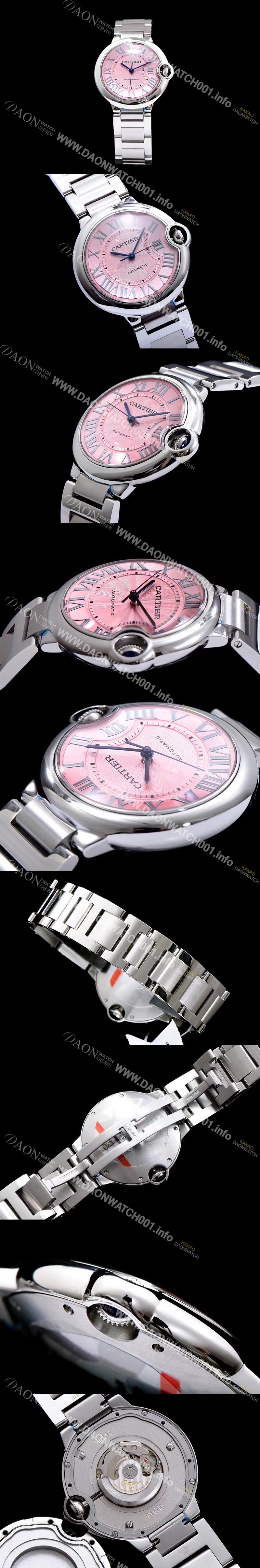 홍콩명품 [까르띠에] 여성용 신상 발롱블루 W6920100모델 시계 핑크 다이얼 ETA2671-2 오토매틱 무브먼트 CAR0135