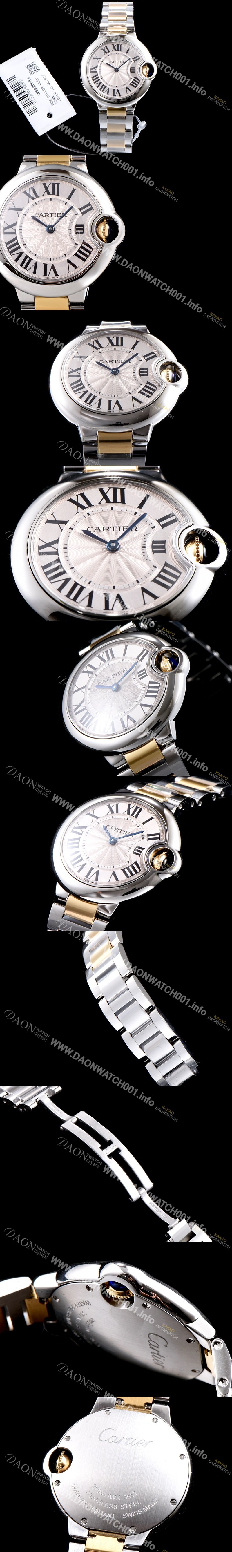 홍콩명품 [까르띠에] 남성용 발롱블루 드 까르띠에 W69008Z3 28-33-36mm 사이즈 18k 옐로골드 투톤 콤비 화이트 실버 썬더스트 다이얼 브레이슬릿 스위스 정품 쿼츠 무브먼트 CAR0020