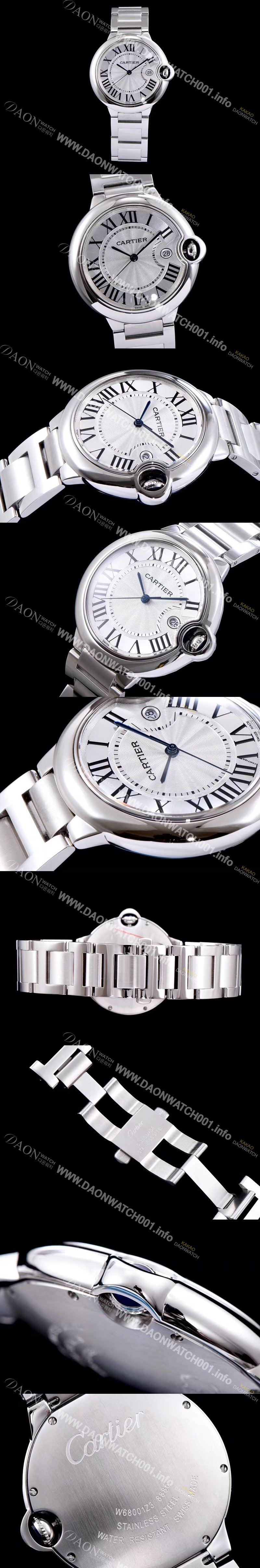 홍콩명품 [까르띠에] 남성용 발롱블루 드 까르띠에 W69012Z4 42사이즈 화이트 다이얼 쿼츠 무브먼트 CAR0020